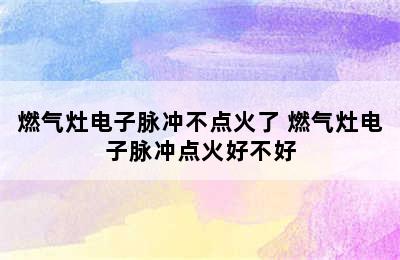 燃气灶电子脉冲不点火了 燃气灶电子脉冲点火好不好